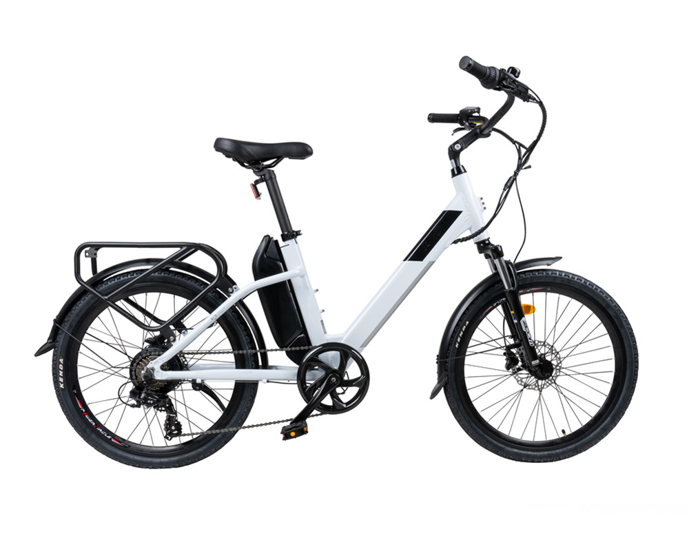 Bicicleta eléctrica urbana Lee6210 para mujer con cuadro bajo.
   