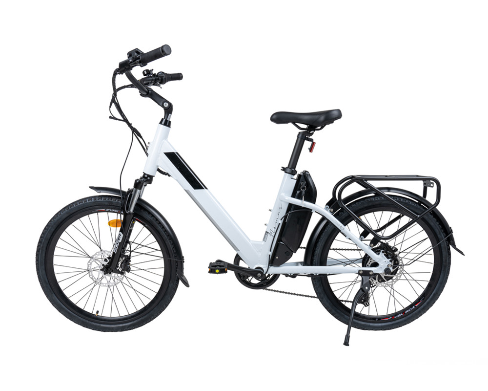 Bicicleta eléctrica urbana Lee6210 para mujer con cuadro bajo.
   