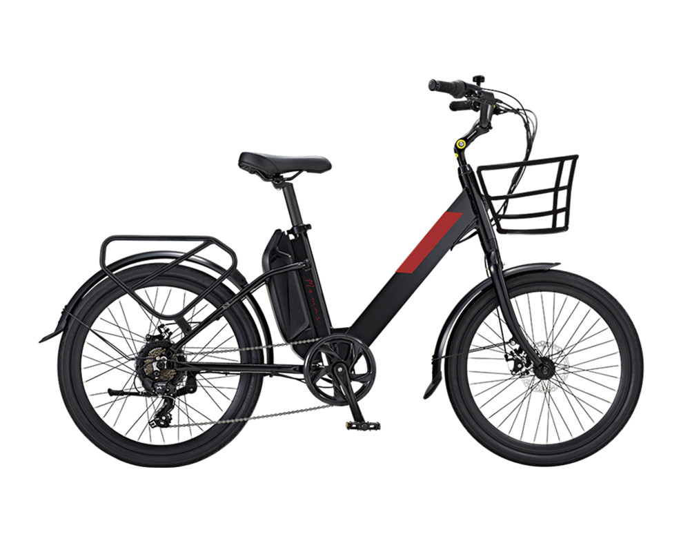 Bicicleta eléctrica urbana Lee6210 para mujer con cuadro bajo.
   