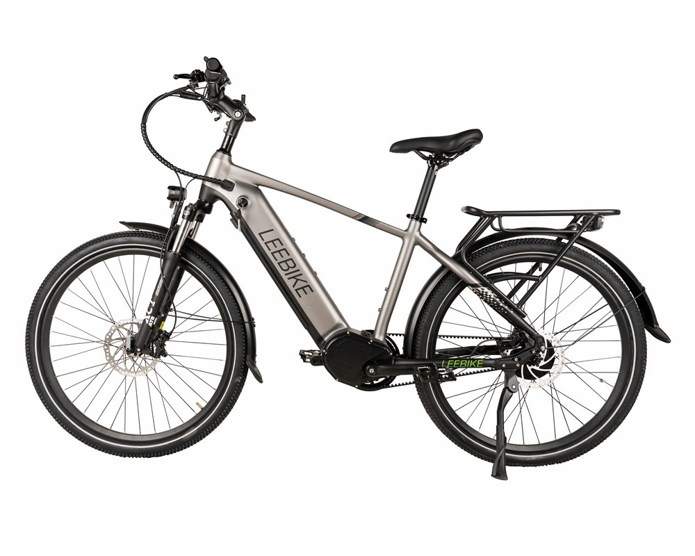 Bicicleta de montaña eléctrica Lee501 con motor central y transmisión por correa de carbono
   
