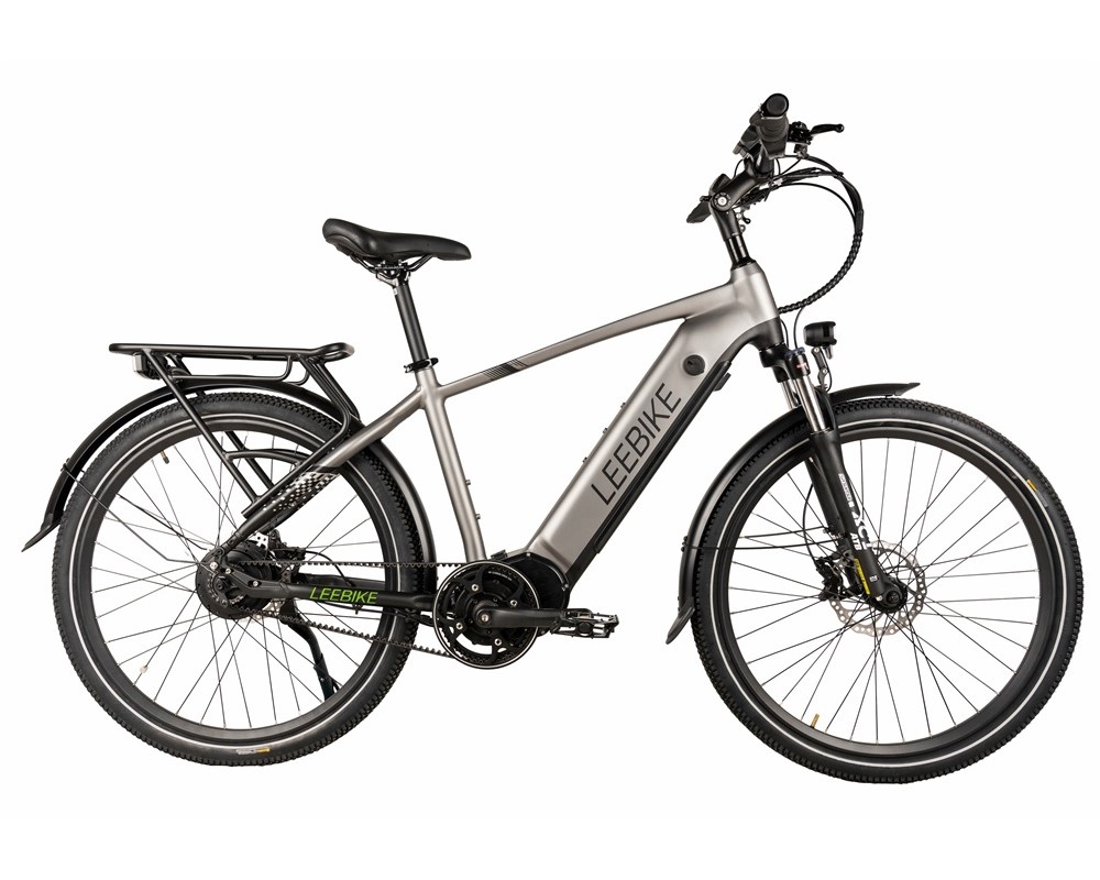Bicicleta de montaña eléctrica Lee501 con motor central y transmisión por correa de carbono
   