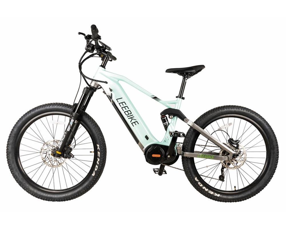 Bicicleta de montaña eléctrica Lee504 con motor central y doble suspensión
   
